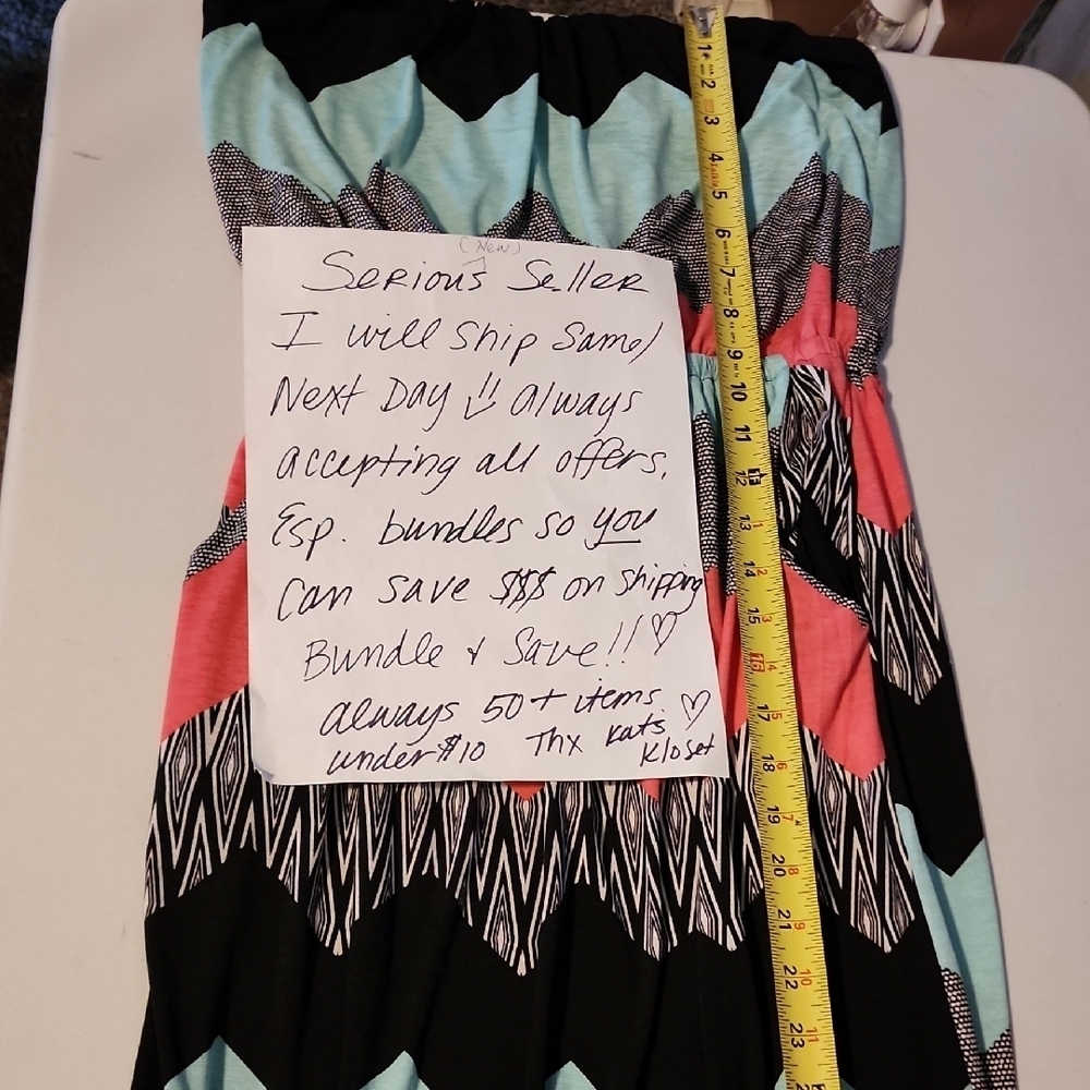 Trixxi Green and Pink Strapless Sundress - Picture 4 of 5